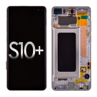  OLED Screen Digitizer with Frame Replacement for Samsung Galaxy S10 Plus G975 (Premium) - Silver