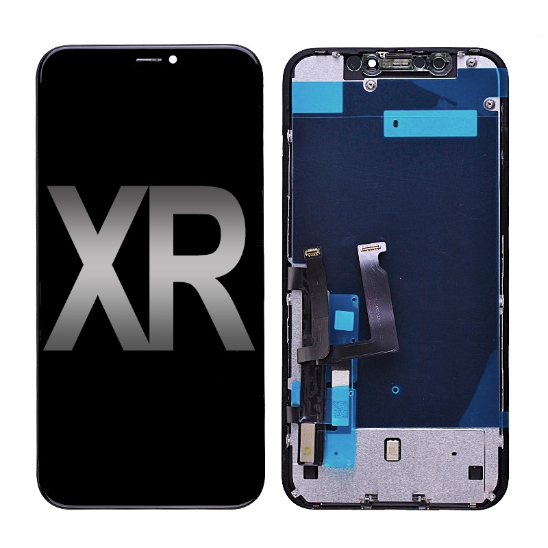 LCD Screen Digitizer Assembly With Back Plate for iPhone XR (Full View/ Aftermarket) - Black