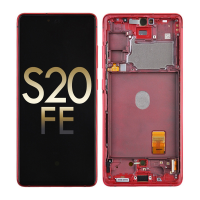  OLED Screen Digitizer Assembly with Frame for Samsung Galaxy S20 FE G780 (Service Pack) - Cloud Red