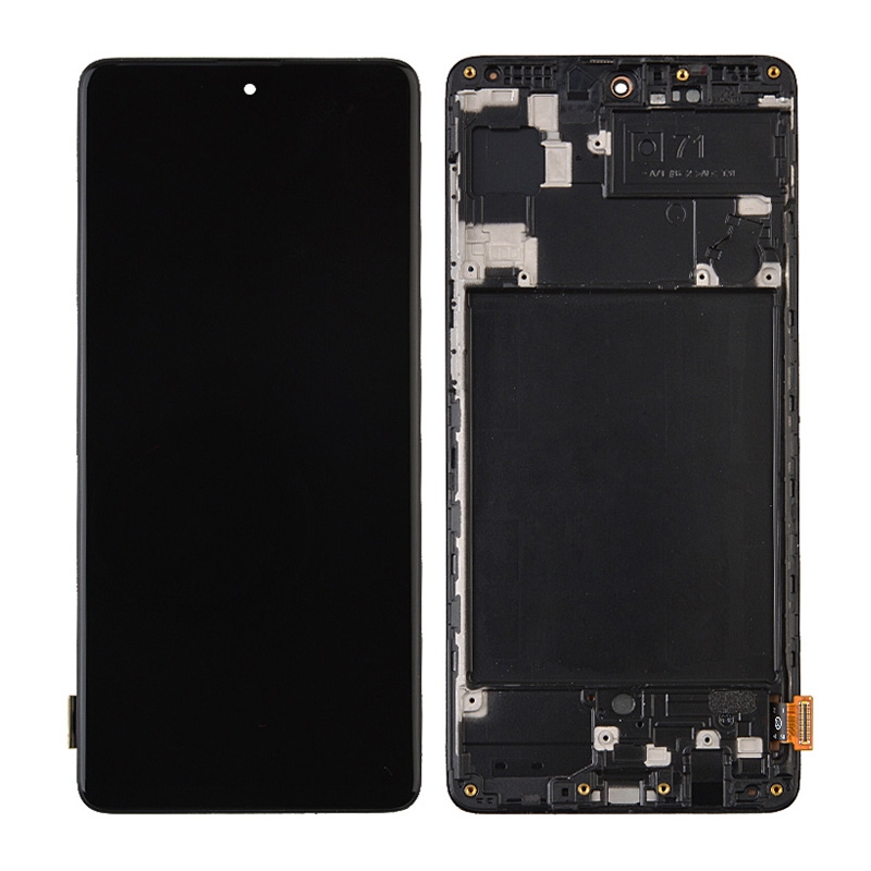 LCD Screen Digitizer Assembly with Frame for Samsung Galaxy A71 (2020) A715 (Incell) - Black