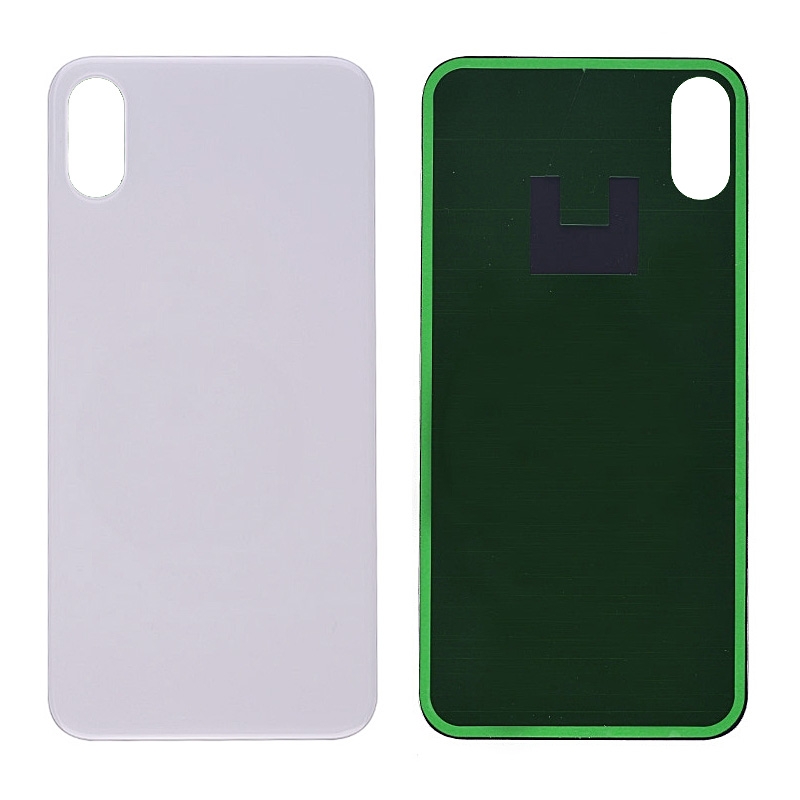 Back Glass Cover with Adhesive for iPhone X - White(No Logo/ Big Hole)