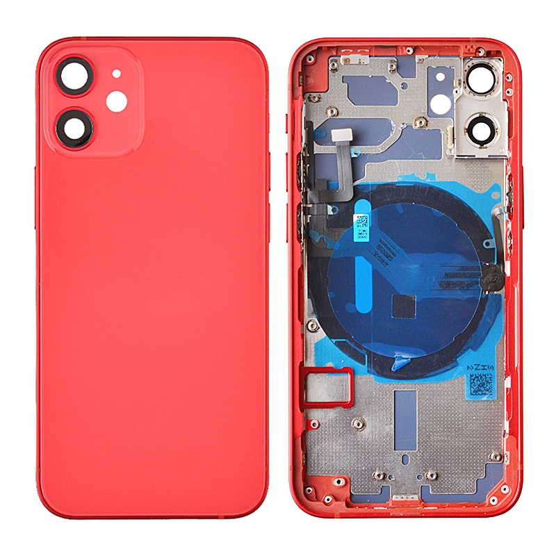 Back Housing with Small Parts Pre-installed for iPhone 12 mini(for America Version)(No Logo) - Red