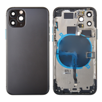  Back Housing with Small Parts Pre-installed for iPhone 11 Pro(No Logo) - Black