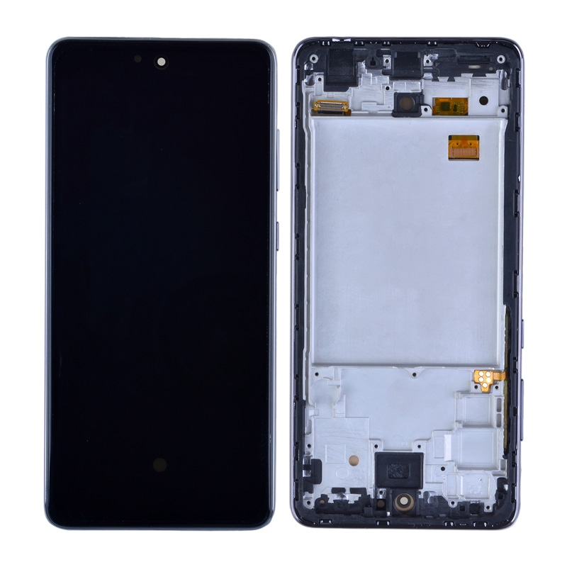 OLED Screen Digitizer with Frame Replacement for Samsung Galaxy A72 (2021) A725/ A72 5G A726 (Aftermarket)(1:1 Size) - Awesome Black