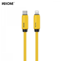  Elastic Genuine Silicone PD30W Super Fast Charging Data Cable (C-L) - Yellow