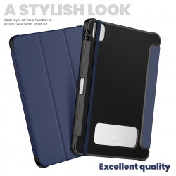  Carbon Fibre iPad Case (Auto Wake/Sleep) for iPad Air 11/ Air 5/ Air 4/ Pro 11 (1st/ 2nd/ 3rd/ 4th) - Dark Blue