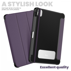  Carbon Fibre iPad Case (Auto Wake/Sleep) for iPad Air 11/ Air 5/ Air 4/ Pro 11 (1st/ 2nd/ 3rd/ 4th) - Purple