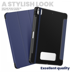  Carbon Fibre iPad Case (Auto Wake/Sleep) for iPad Air 13/ Pro 13/ Pro 12.9 (3rd/ 4th/ 5th/ 6th) - Dark Blue