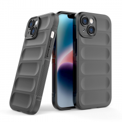  For iPhone 13 Case, TPU Upgraded Camera Protection and Soft Scratch-resistant Microfiber Lining, Slim and Beautiful Shockproof Cover - Gray