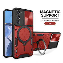   for Samsung Galaxy S20 FE 5G Case with Ring Kickstand,Compatible with car Magnetic Mounts,Camera Protection Shockproof Anti-Scratch Anti-Slip Cover - Red
