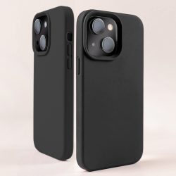  Compatible with iPhone 15 Case, Silicone Shockproof Soft Slim Thin Phone Case, Compatible with MagSafe - Black