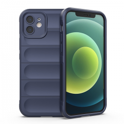  For iPhone 12 Case, TPU Upgraded Camera Protection and Soft Scratch-resistant Microfiber Lining, Slim and Beautiful Shockproof Cover - Dark Blue