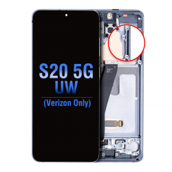  OLED Screen Digitizer Assembly with Frame for Samsung Galaxy S20 5G UW G981V - Cosmic Gray (Aftermarket)(Compatible for only Verizon)