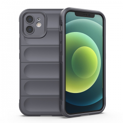  For iPhone 12 Case, TPU Upgraded Camera Protection and Soft Scratch-resistant Microfiber Lining, Slim and Beautiful Shockproof Cover - Gray