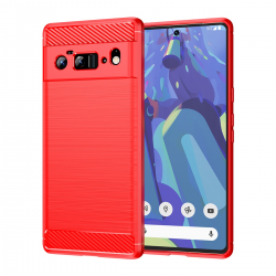  Google Pixel 6 Pro Shockproof Case: Carbon Fiber TPU Protection - Anti Drop and Shock Absorption - Red