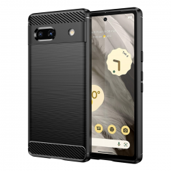  Google Pixel 7A Shockproof Case: Carbon Fiber TPU Protection - Anti Drop and Shock Absorption - Black