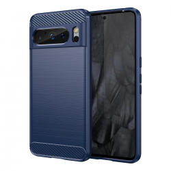  Google Pixel 8 Pro Shockproof Case: Carbon Fiber TPU Protection - Anti Drop and Shock Absorption - Blue