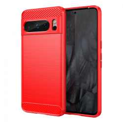  Google Pixel 8 Pro Shockproof Case: Carbon Fiber TPU Protection - Anti Drop and Shock Absorption - Red