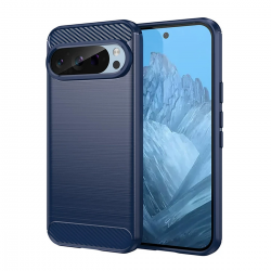  Google Pixel 9 Shockproof Case: Carbon Fiber TPU Protection - Anti Drop and Shock Absorption - Blue