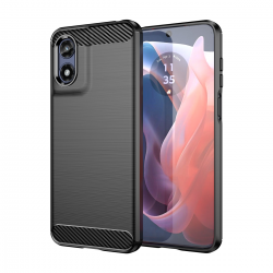  for Motorola G Play (2024) XT2413 Phone case, Shockproof, Scratch Resistant Carbon Fiber Jacket, Soft TPU - Black