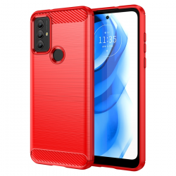  for Motorola G Play (2023) XT2271 Phone case, Shockproof, Scratch Resistant Carbon Fiber Jacket, Soft TPU - Red