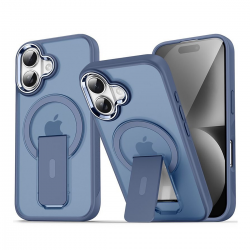  TPU and PC Case with Magnetic and Phone Stand for iPhone 16 Plus - Dark Blue