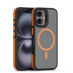  Compatible with iPhone 16 Case, Shockproof Soft Slim Magnetic Phone Case, Compatible with MagSafe - Orange
