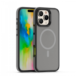  TPU and PC Case with Magnetic for iPhone 16 Pro Max - Gray