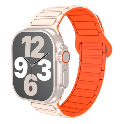  Magnetic Silicone Watch Band for Apple iWatch 38/40/41mm - Gold and Orange