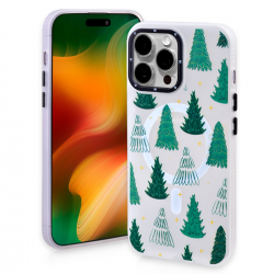  Christmas Magnetic Case for iPhone 12/ 12 Pro, Winter Christmas Tree Pattern, Shockproof Soft Silicone Cover for Girls Women, Compatible with Magsafe