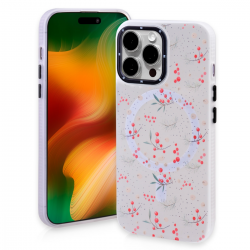  Magnetic TPU Case with Winter Berries Pattern for iPhone 12 Pro Max