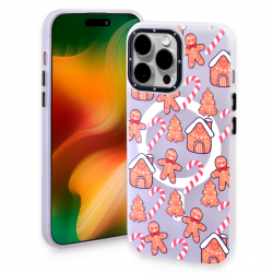  Magnetic TPU Case with Cute Merry Christmas Gingerbread Pattern for iPhone 13 Pro Max
