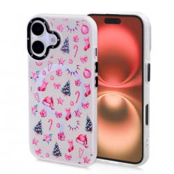  Magnetic TPU Case with Cute Merry Christmas Gift Pattern for iPhone 16