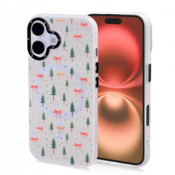  Magnetic TPU Case with Cute Merry Christmas Bow Pattern for iPhone 16