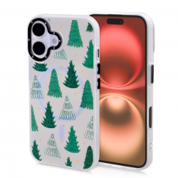  Magnetic TPU Case with Merry Christmas Tree Pattern for iPhone 16