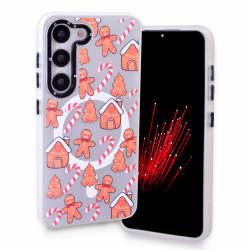  Magnetic TPU Christmas Phone Case with Gingerbread Pattern for Samsung Galaxy S24 Plus / S25 Plus - Orange