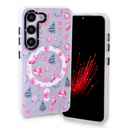  Magnetic TPU Christmas Phone Case with Gift and Tree Pattern for Samsung Galaxy S24 Plus / S25 Plus