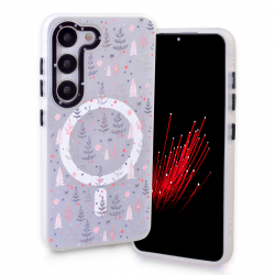   Magnetic TPU Christmas Phone Case with Pine Tree Pattern for Samsung Galaxy S24 Plus / S25 Plus