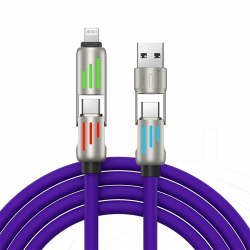  4 in 1 Fast Charging Cable (1m) - Purple