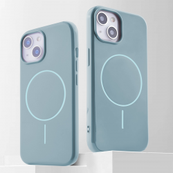  iPhone 15 TPU Magnetic Imitation Original Bright Case (Same as Apple) - Blue