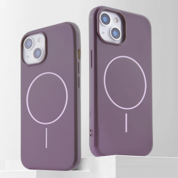  iPhone 15 Plus TPU Magnetic Imitation Original Bright Case (Same as Apple) - Purple