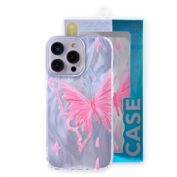 Pink Butterfly Design iPhone 16 Pro Case