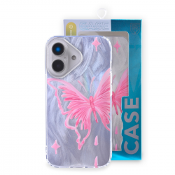 Pink Butterfly iPhone 16 Plus Case