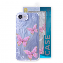 iPhone 16e pink butterfly case