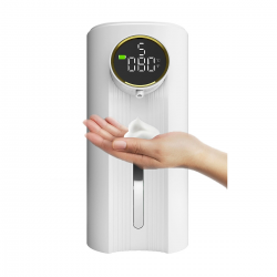  Touchless Automatic Soap Dispenser, Rechargeable,5-Speed Adjustable, Suitable For Kitchen, Bathroom, Toilet - White