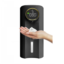  Touchless Automatic Soap Dispenser, Rechargeable, 5-Speed Adjustable, Suitable For Kitchen, Bathroom, Toilet -Black