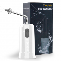  Earwax Removal, 2-In-1 Electric Ear Cleaning Kit, Four Pressure Modes, With Basin And Nasal Nozzle, Ear Canal Irrigation For Adults And Children - White