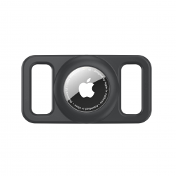  Airtag Dog Collar Holder, Silicone Waterproof Dog Collar Holder for Apple AirTag Case - Black
