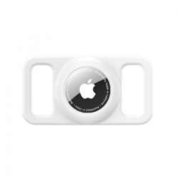  Airtag Dog Collar Holder, Silicone Waterproof Dog Collar Holder for Apple AirTag Case - White