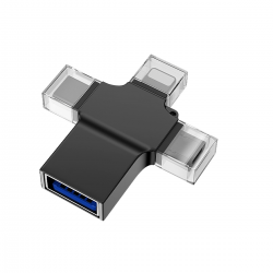  4 in 1 USB 3.0 Flash Drive with 128GB Storage - Black
